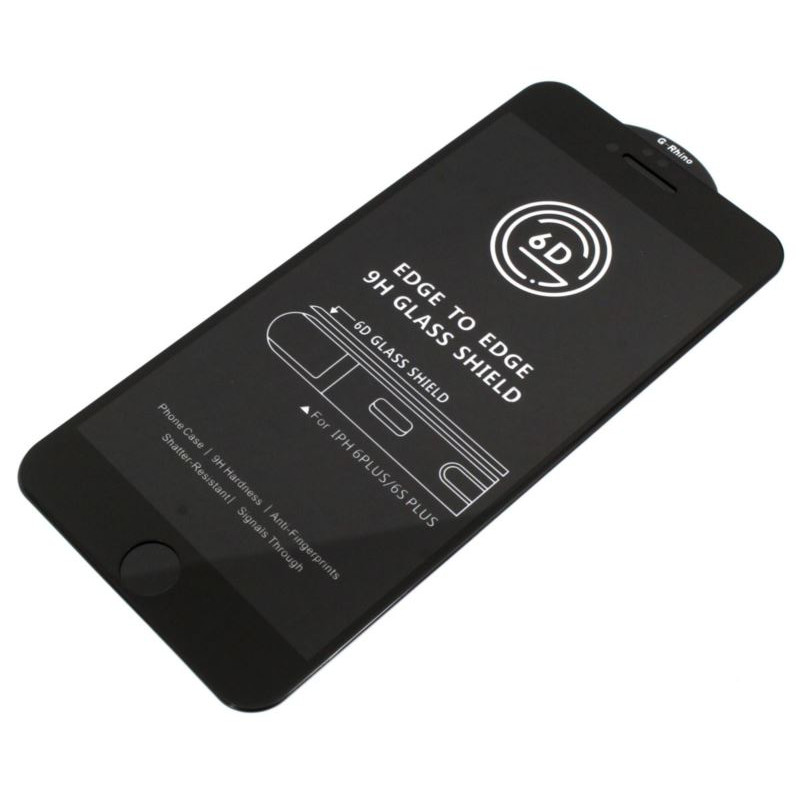 9H SZKŁO hartowane na telefon Apple iPhone 6+ A1522 / 6S+ A1634 FULL 6D CF czarne