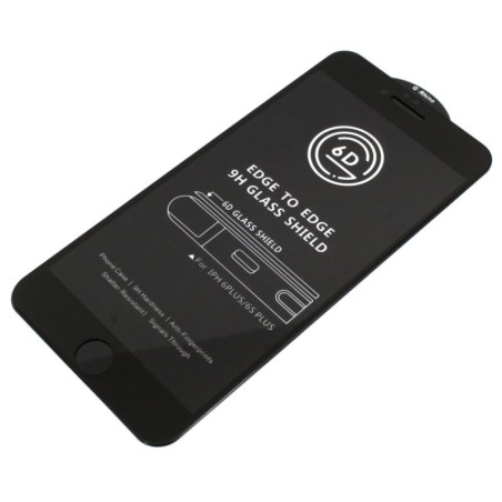9H SZKŁO hartowane na telefon Apple iPhone 6+ A1522 / 6S+ A1634 FULL 6D CF czarne