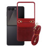 Etui Leather Case Strap na telefon Samsung Galaxy Z Flip 7 5G F766 czerwone