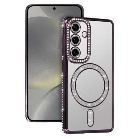 Etui MagSafe Bling na telefon Samsung Galaxy S25 5G S931 fioletowe