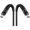 Kabel PD USB-C - USB-C 2m czarny przewód wspierający szybkie ładowanie 60W Nylon HQ