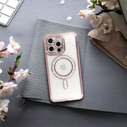 Etui MagSafe Bling na telefon Apple iPhone 13 A2482 / 14 A2882 różowe