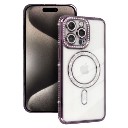Etui MagSafe Bling na telefon Apple iPhone 15 Pro A3102 fioletowe