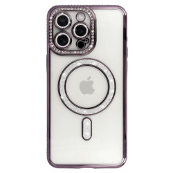 Etui MagSafe Bling na telefon Apple iPhone 15 Pro A3102 fioletowe