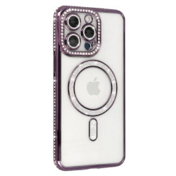 Etui MagSafe Bling na telefon Apple iPhone 15 Pro A3102 fioletowe