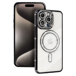 Etui MagSafe Bling na telefon Apple iPhone 16 Pro A3293 czarne