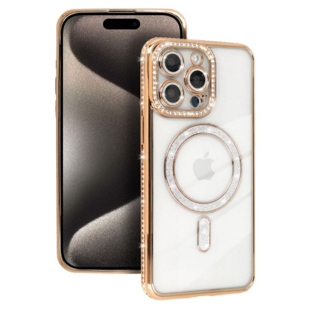 Etui MagSafe Bling na telefon Apple iPhone 16 Pro A3293 złote