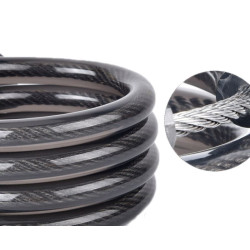 Zapięcie spiralne zapinka do roweru z kluczem - linka rowerowa 90cm z uchwytem montażowym