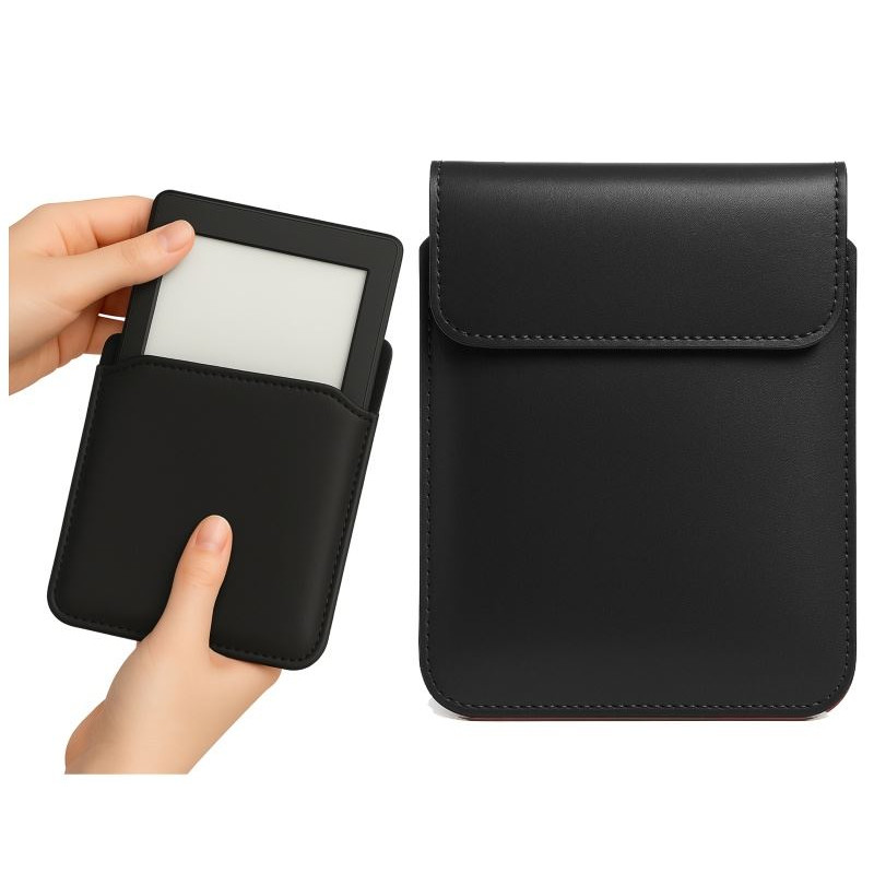 Etui skóra pionowe z klapką na czytnik e-booków Amazon Kindle Paperwhite 2 / inkBOOK Calypso+ 6" czarne