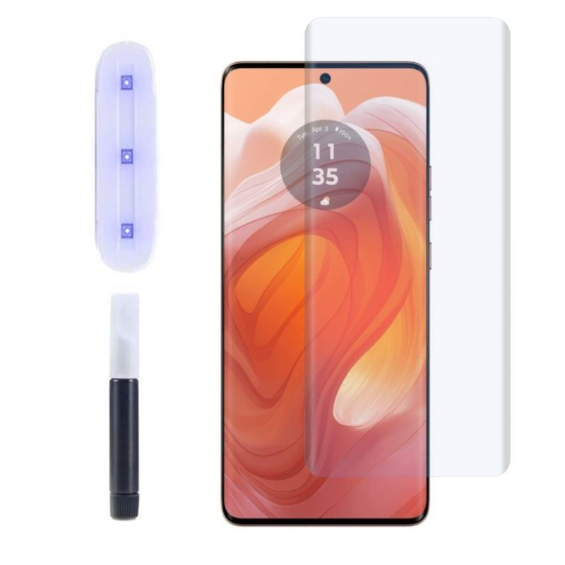 9H SZKŁO hartowane na telefon motorola edge 50 ultra 5G XT2401-1 UV + lampa