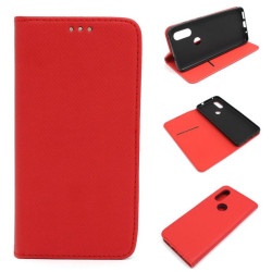 Etui Smart Magnet do telefonu Motorola One Vision XT1970 czerwone