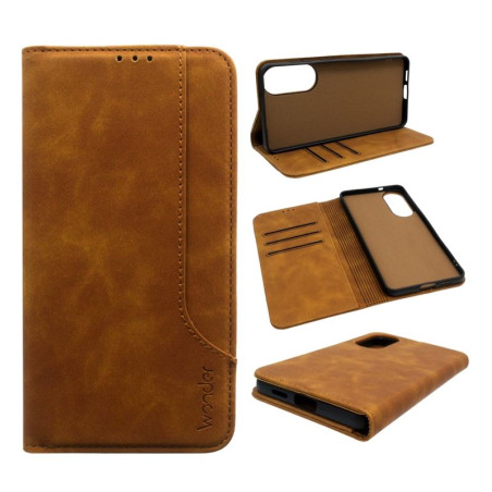 Etui Smart Wonder Prime 3 kieszonki na telefon Samsung Galaxy S25 Edge 5G S937 brązowe