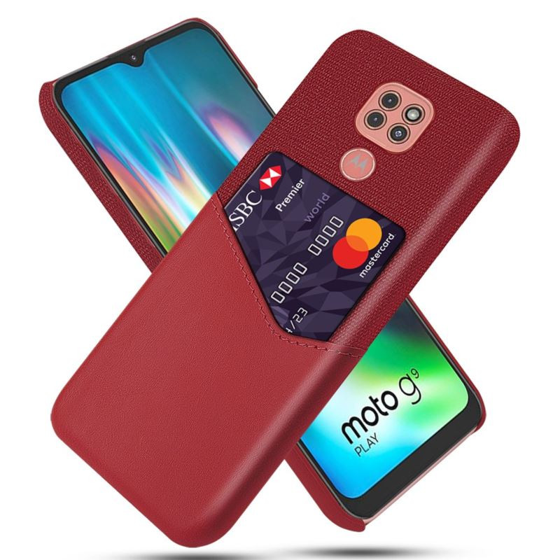 Etui z kieszonką Card Slot Case na telefon motorola moto g9 / g9 play / e7+ czerwone