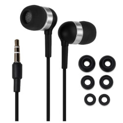 Słuchawki mini jack 3.5mm do mp3 / telefonu czarne + gumki 3 komplety ZS2e