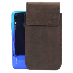 Etui Kabura skórzana pionowa CLASSIC III 4 na telefon LG K30 2019 ciemnobrązowa