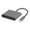 HUB USB-C 3w1 HDMI 4K + USB-A - Adapter rozgałęźnik szary
