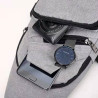 Saszetka torba mały plecak nerka na jedno ramię męska z USB szara