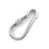 Uchwyt / karabińczyk turystyczny z zabezpieczeniem brelok do kluczy stal 8cm 8mm