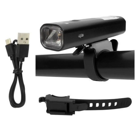 Lampka rowerowa LED 400 lumenów na przód rower USB akumulator czarna