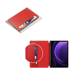 ETUI LEATHER CASE PEN na tablet Samsung Galaxy Tab S9 / Tab S9 FE / Tab S10 FE 11 / 10.9 cali czerwone z miejscem na rysik