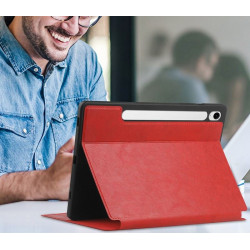 ETUI LEATHER CASE PEN na tablet Samsung Galaxy Tab S9 / Tab S9 FE / Tab S10 FE 11 / 10.9 cali czerwone z miejscem na rysik