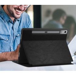ETUI LEATHER CASE PEN na tablet Lenovo Tab P12 TB-370 / Pad Pro TB-371 12.7 cali czarne z miejscem na rysik