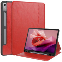 ETUI LEATHER CASE PEN na tablet Lenovo Tab P12 TB-370 / Pad Pro TB-371 12.7 cali czerwone z miejscem na rysik