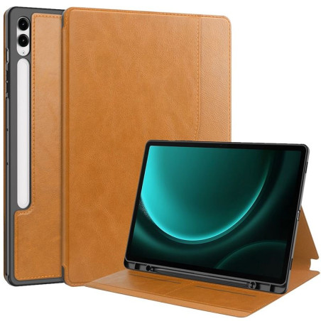 ETUI LEATHER CASE PEN na tablet Samsung Galaxy Tab S9+ / Tab S9 FE+ 12.4 cali brązowe z miejscem na rysik