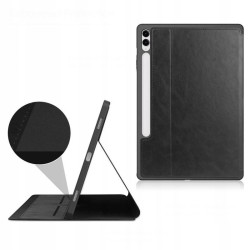 ETUI LEATHER CASE PEN na tablet Samsung Galaxy Tab S9+ / Tab S9 FE+ 12.4 cali czarne z miejscem na rysik