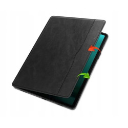 ETUI LEATHER CASE PEN na tablet Samsung Galaxy Tab S9+ / Tab S9 FE+ 12.4 cali czarne z miejscem na rysik