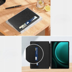ETUI LEATHER CASE PEN na tablet Samsung Galaxy Tab S9+ / Tab S9 FE+ 12.4 cali czarne z miejscem na rysik
