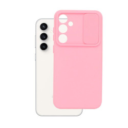 Etui SILICONE LENS na telefon Samsung Galaxy S23 FE 5G S711 jasnoróżowe