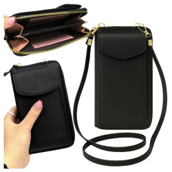 Torebka / saszetka / kopertówka / mini portfel na telefon na ramię czarna