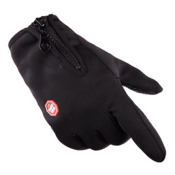 Rękawiczki sportowe wodoodporne dotykowe czarne rozmiar S