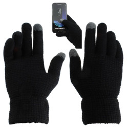 Rękawiczki zimowe dotykowe podszewane | Czarne