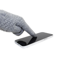 Rękawiczki zimowe dotykowe do telefonu szare