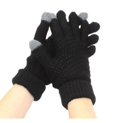 Rękawiczki zimowe dotykowe do telefonu czarne