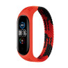 Opaska nylonowa Pasek do Smartband Xiaomi Mi Band 3 4 5 6 6 NFC 160 mm czerwono-czarna