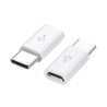 Adapter micro USB na USB-C biały do ładowania i synchronizacji
