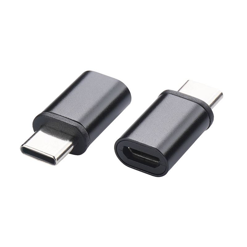 Adapter micro USB na USB-C czarny | Przejściówka 3.1