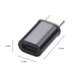 Adapter micro USB na USB-C czarny | Przejściówka 3.1