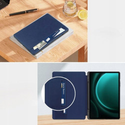 ETUI LEATHER CASE PEN na tablet Samsung Galaxy Tab S9+ / Tab S9 FE+ 12.4 cali granatowe z miejscem na rysik