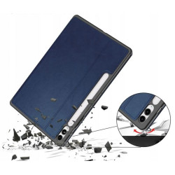 ETUI LEATHER CASE PEN na tablet Samsung Galaxy Tab S9+ / Tab S9 FE+ 12.4 cali granatowe z miejscem na rysik