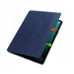 ETUI LEATHER CASE PEN na tablet Samsung Galaxy Tab S9+ / Tab S9 FE+ 12.4 cali granatowe z miejscem na rysik