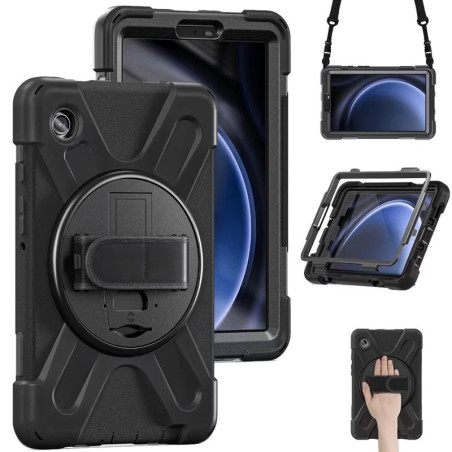 ETUI SOLID 360 na tablet Samsung Galaxy Tab A9 LTE X115 WiFi X110 8.7" cali czarne