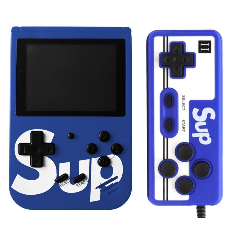 KONSOLA MINI GAME BOY RETRO idealny prezent na urodziny dla dziecka 400 gier niebieska + PAD