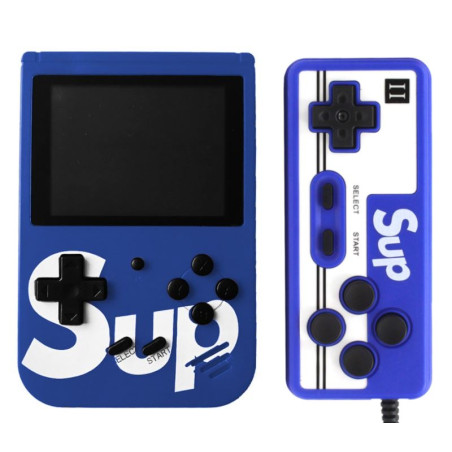 KONSOLA MINI GAME BOY RETRO idealny prezent na urodziny dla dziecka 400 gier niebieska + PAD