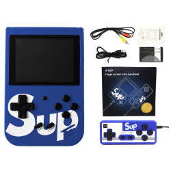 KONSOLA MINI GAME BOY RETRO idealny prezent na urodziny dla dziecka 400 gier niebieska + PAD