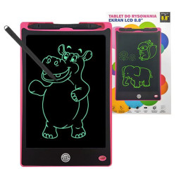 Tablet graficzny do rysowania / znikopis idealny prezent na urodziny dla dzieci 8,8" + rysik różowy