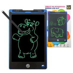 Tablet graficzny do rysowania / znikopis idealny prezent na urodziny dla dzieci 8,8" cali + rysik niebieski